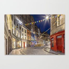 Charming evening impression at West Bow, Victoria Street Canvas Print