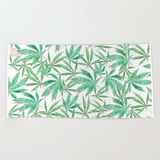 420 Leaves Beach Towel