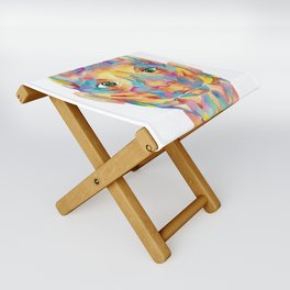 Anatomy of facial muscles expression skull Print Modern Watercolor Folding Stool