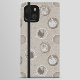 But First, Coffee Latte Art Caffeinated Pattern iPhone Wallet Case