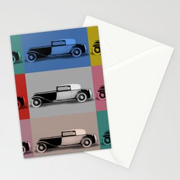 French classic car pop art Stationery Card