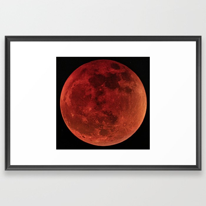 Blood Moon Total Lunar Eclipse in Tucson Arizona Framed Art Print