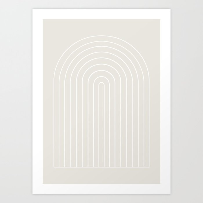 Minimal Arch II Natural Off White Modern Geometric Lines Art Print