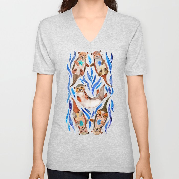 Five Otters – Blue Palette V Neck T Shirt