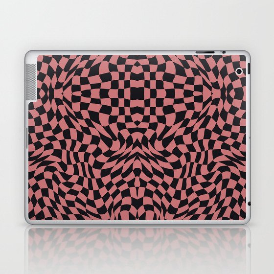 Burnt pink checker symmetrical pattern Laptop & iPad Skin