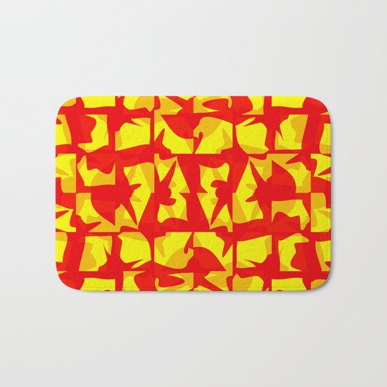 red shapes Bath Mat