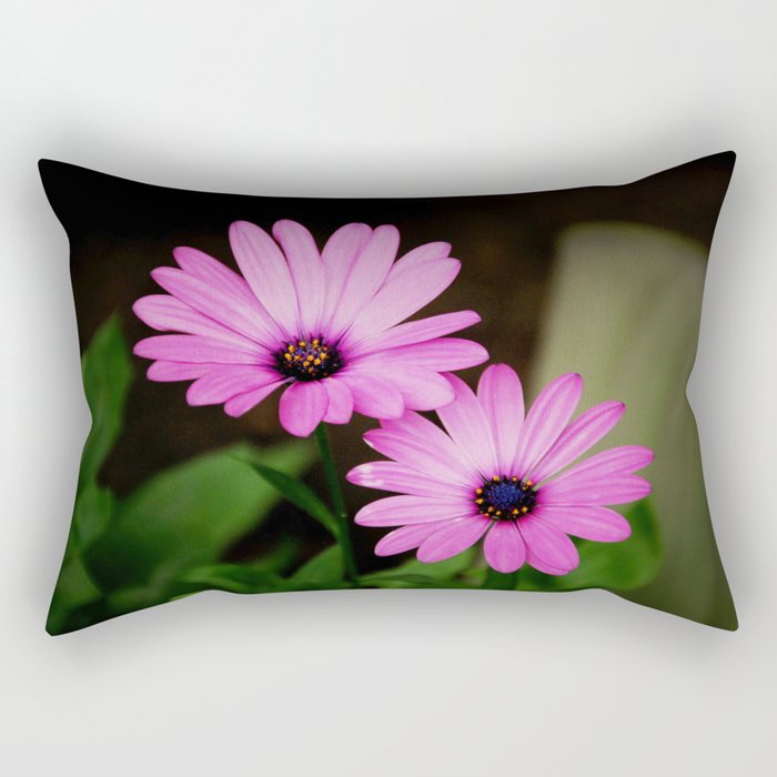 Pink Wild Flowers Rectangular Pillow