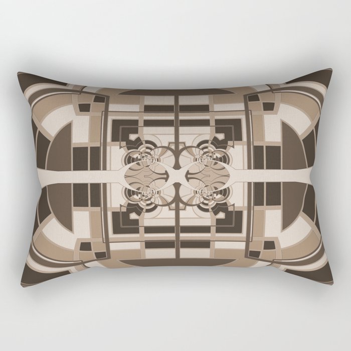 Brown Geometric Abstract Rectangular Pillow