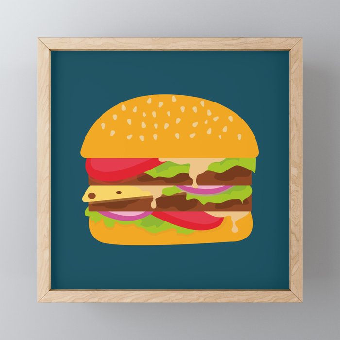 Hamburger Art illustration Framed Mini Art Print