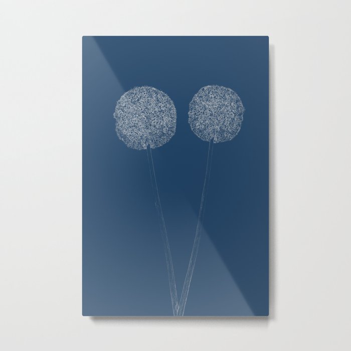 Onion Flower Blueprint Metal Print