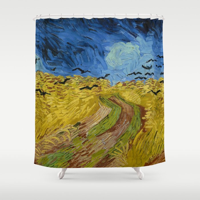 Wheatfield with Crows by Vincent van Gogh (1890) Shower Curtain