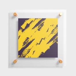 Abstract Charcoal Art Purple Violet Yellow Floating Acrylic Print
