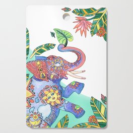 The Happy Elephant - Turquoise Cutting Board
