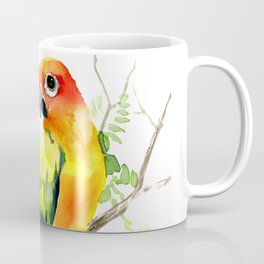 Sun Conure Parakeet, tropical colors parrot art design Mug