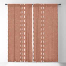 boho vertical stitch - terracotta Blackout Curtain