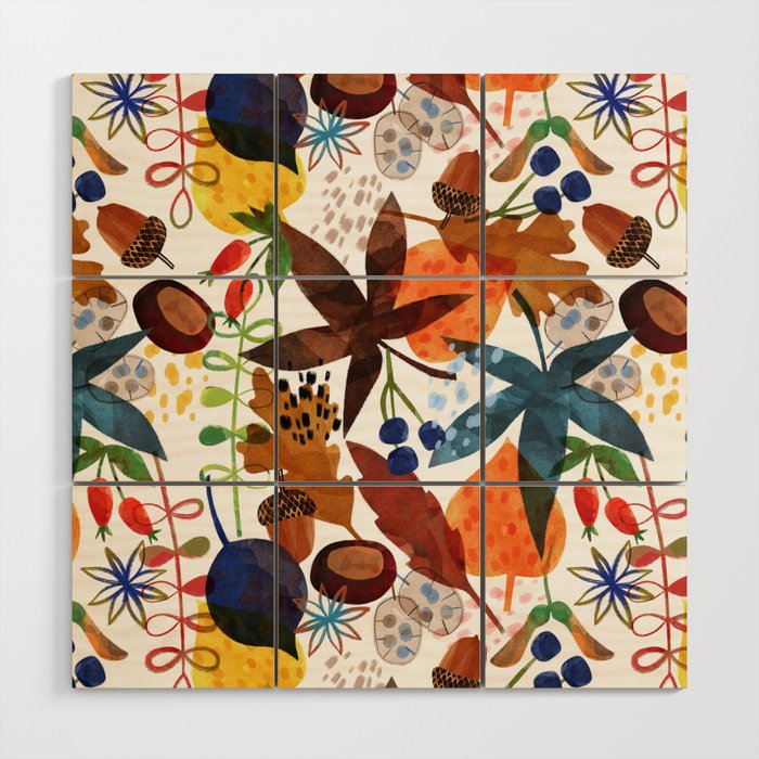 Autumn Botanicals Wood Wall Art