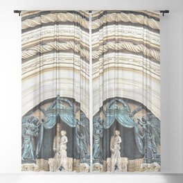 Orvieto Cathedral Madonna and Child Angels Facade Sculpture Sheer Curtain