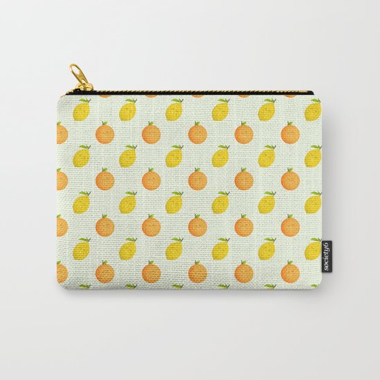 Happy Orange and Lemon Carry-All Pouch