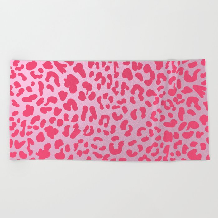 Candy Pink Leopard Beach Towel
