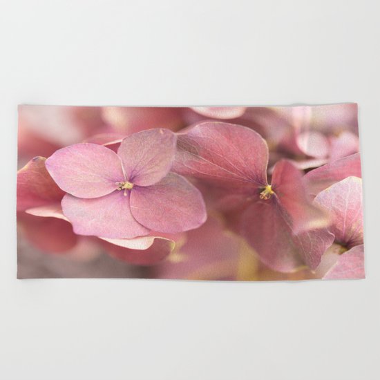 Hortensia Flower Beach Towel
