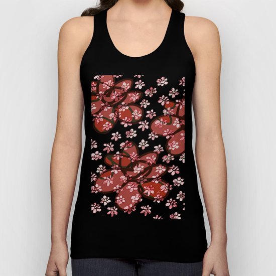 Seamless Pattern / Pink Flowers Unisex Tank Top
