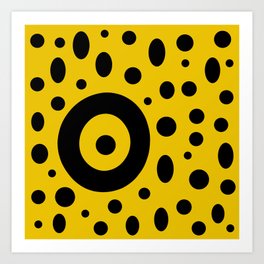 Pop-Art Geometric Composition Black and Yellow Art Print