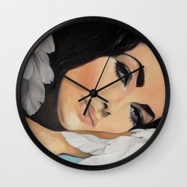 Eterea | Hollywood Lovers Wall Clock | Face, Eyes, Dream, Oil, Actress, Painting, Cinema, Film, Beauty, Angel 