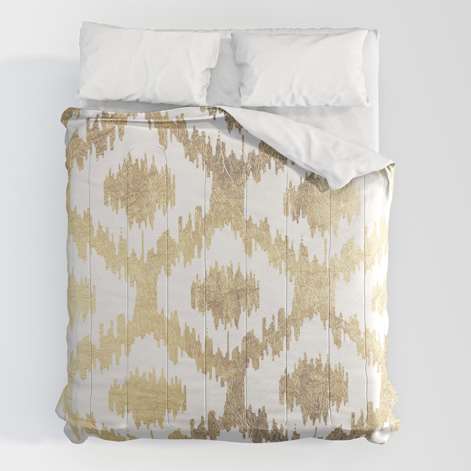 Modern White Hand Drawn Ikat Pattern Faux Gold Comforters By Pink Water Society6 Choose from contactless same day delivery, drive up and more. modern white hand drawn ikat pattern faux gold comforters by pink water