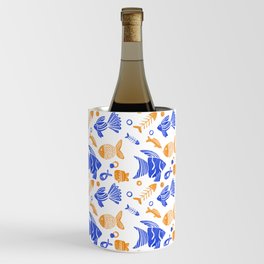 Blue and yellow tropical fishes Wine Chiller