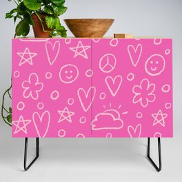 Girly Whiteboard Doodles - Sweet Pink Credenza