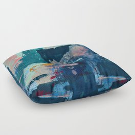 The Peace of Wild Things: a vibrant abstract piece in a variety of colors by Alyssa Hamilton Art Floor Pillow