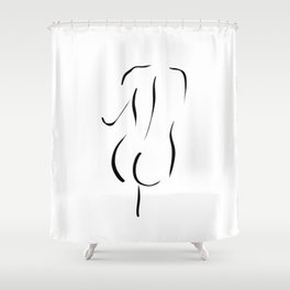 Minimalist Woman Body Figure Shower Curtain