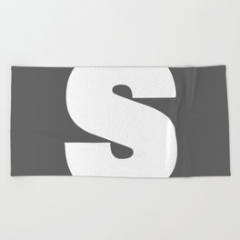 S (White & Grey Letter) Beach Towel