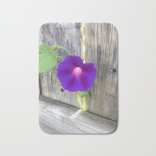 Flower | Flowers | Fence with Purple Flower Bath Mat