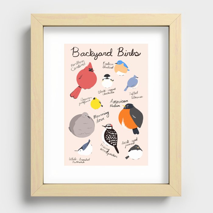 Backyard Birbs Recessed Framed Print