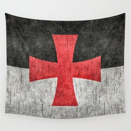 Knights Templar Symbol in grungy textures Wall Tapestry