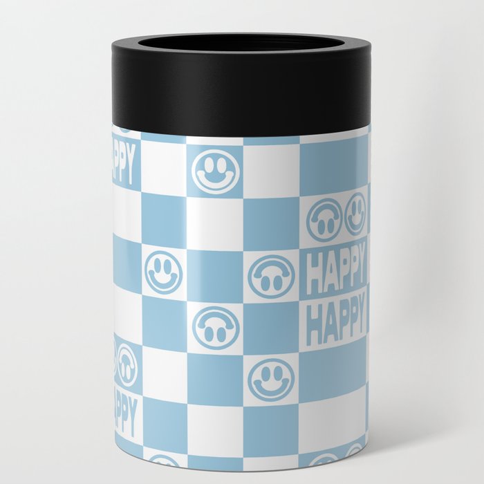 HAPPY Checkerboard (Morning Sky Light Blue Color) Can Cooler