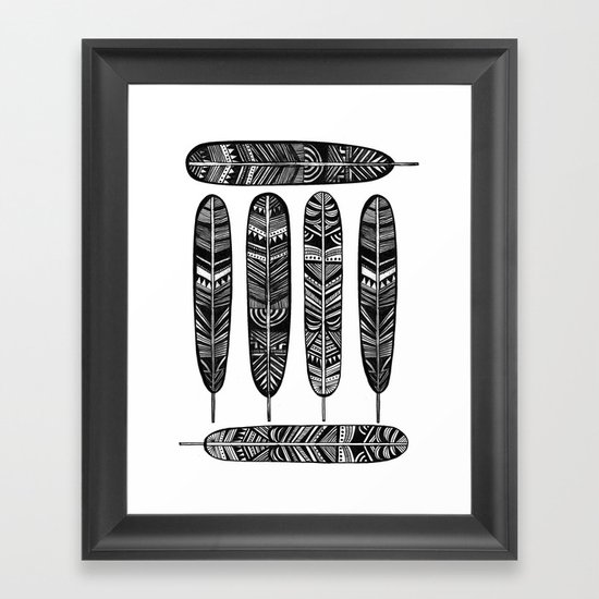 Six Feathers Framed Art Print
