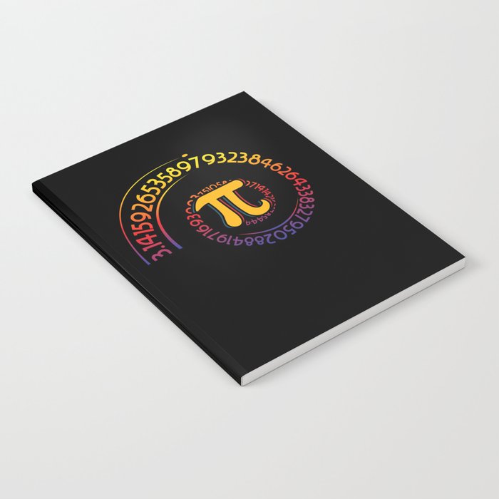 Spiral Rainbow Math Geek Mathematician Pi Day Notebook
