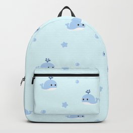 Cute Cartoon Blue Whale Pattern Backpack