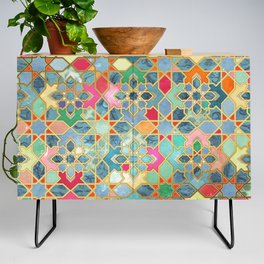 Gilt & Glory - Colorful Moroccan Mosaic Credenza
