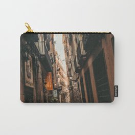 Barcelona Alley | Tilted Alleyway Streets in the City High Buildings Charming Moody Architecture  Carry-All Pouch | Photo Picture Design, Amazing Gallery Vibe, Happy Creative World, Unusual Wall Ideas, Retro Photos Color, Office In Style Idea, Bathroom Bed Living, Italy Italian Paris, Photo, Cityscape European 