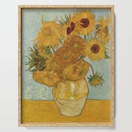 Vincent Van Gogh Vase with Twelve Sunflowers 1888 Serving Tray