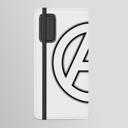 Anarchy Circular Symbol in white with black shadow. Android Wallet Case