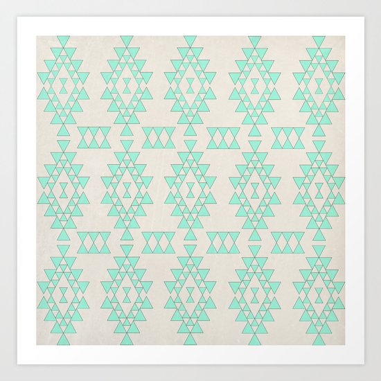 Mint Geo Art Print