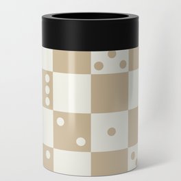 Checkered Dice Pattern (Creamy Milk & Milk Caramel Color Palette) Can Cooler