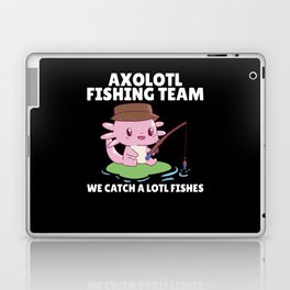 Axolotl Angel Team Axolotls Catch A Lot Of Fish Laptop Skin