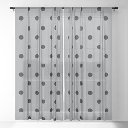 Steely Gray - polka 5 Sheer Curtain