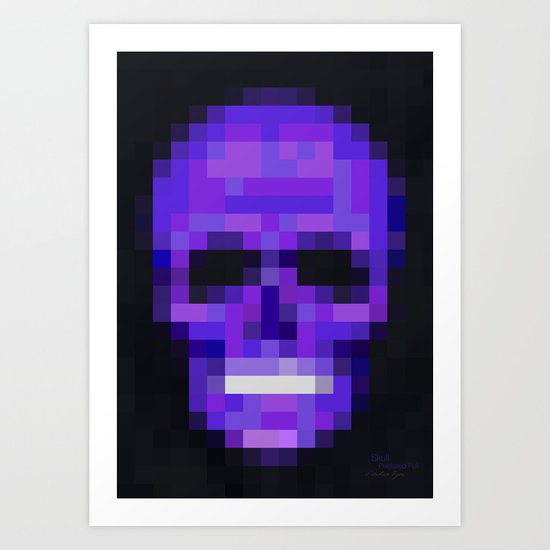 Skull Pixelated Full Art Print