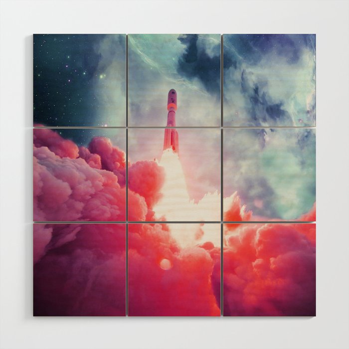 Space Launch Wood Wall Art